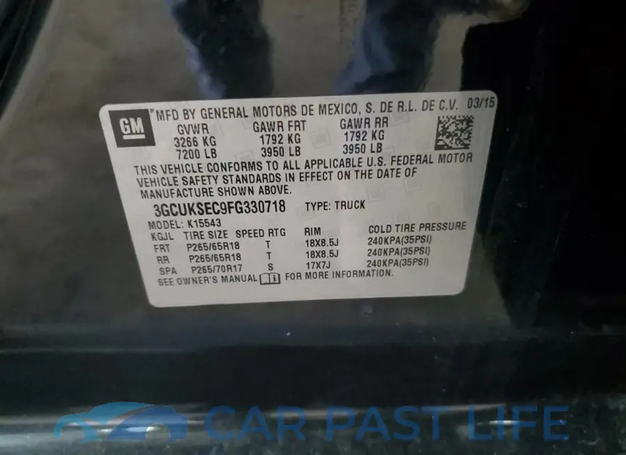 3GCUKSEC9FG330718# 12