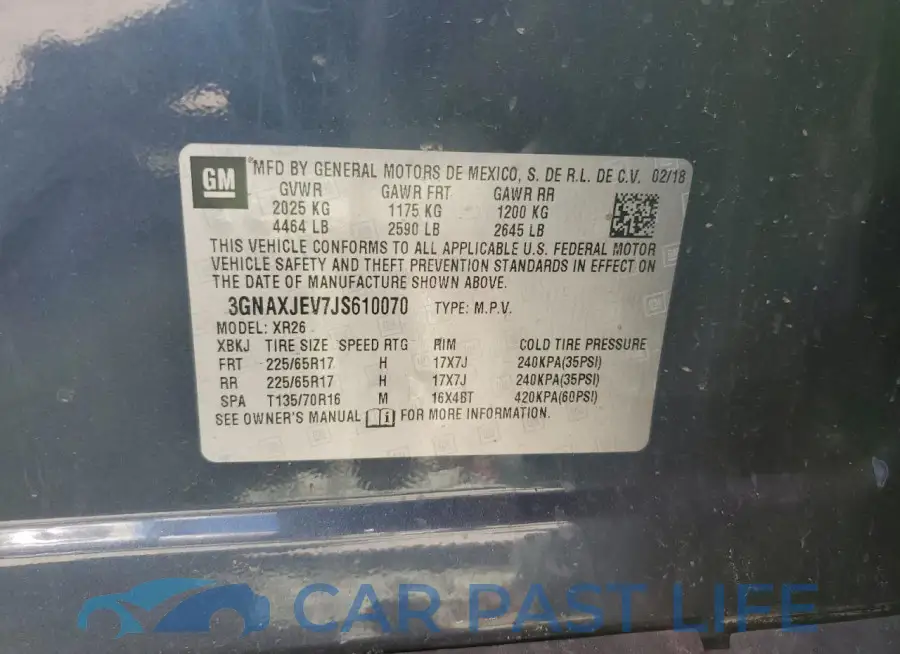 3GNAXJEV7JS610070# 12