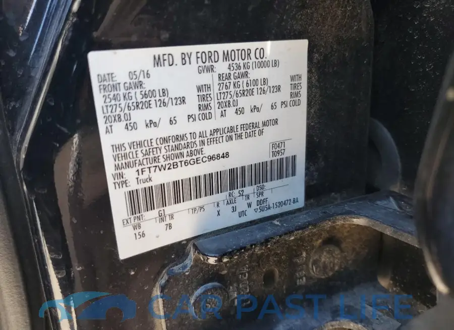 1FT7W2BT6GEC96848# 12