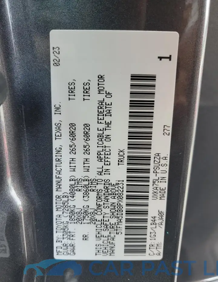 5TFMA5DB8PX082231# 12