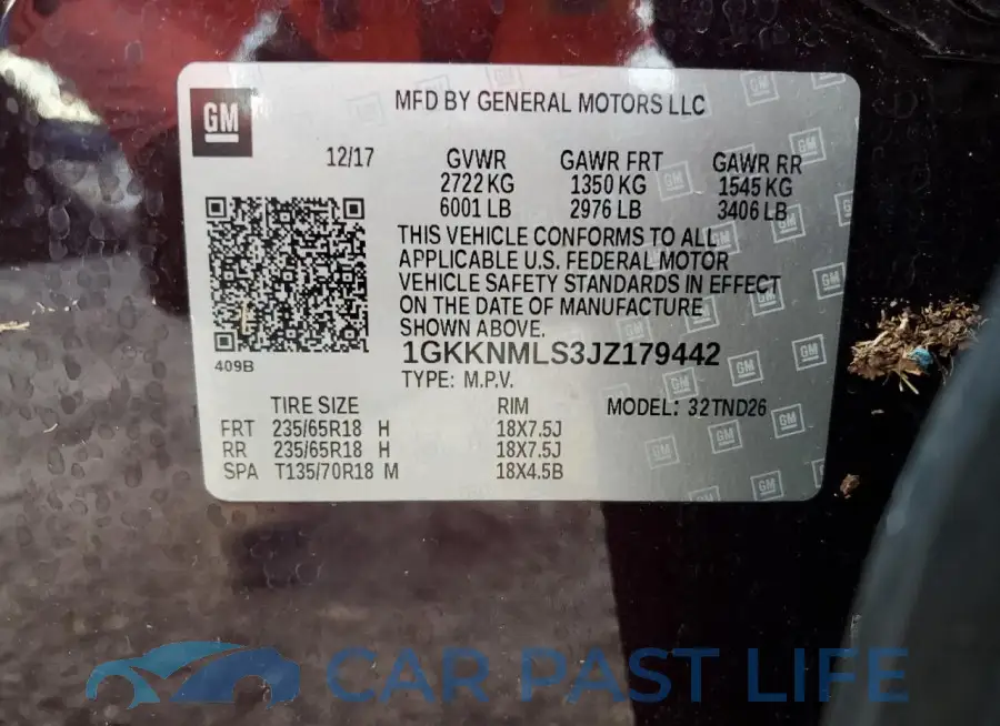 1GKKNMLS3JZ179442# 14