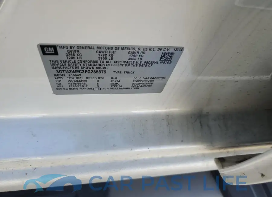 3GTU2WEC2FG235375# 12