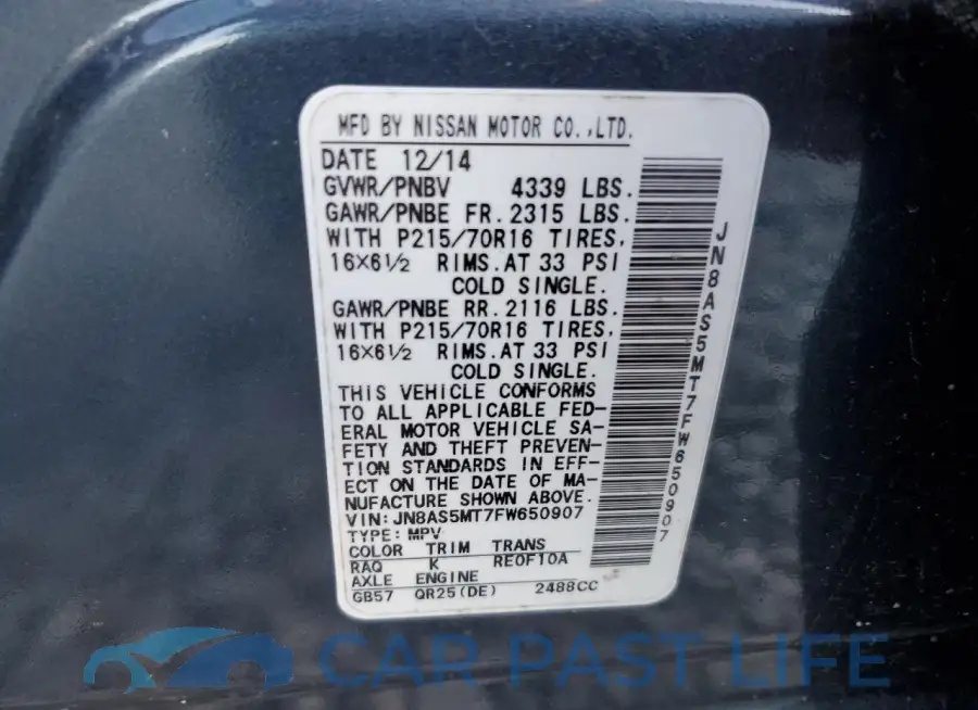 JN8AS5MT7FW650907# 13