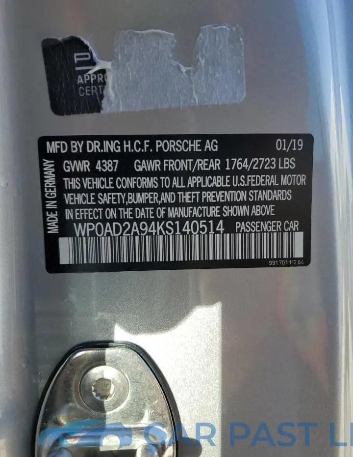 WP0AD2A94KS140514# 13