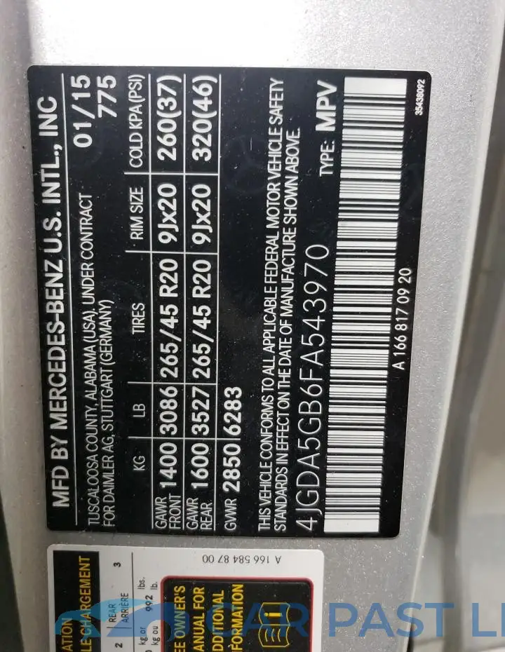 4JGDA5GB6FA543970# 13