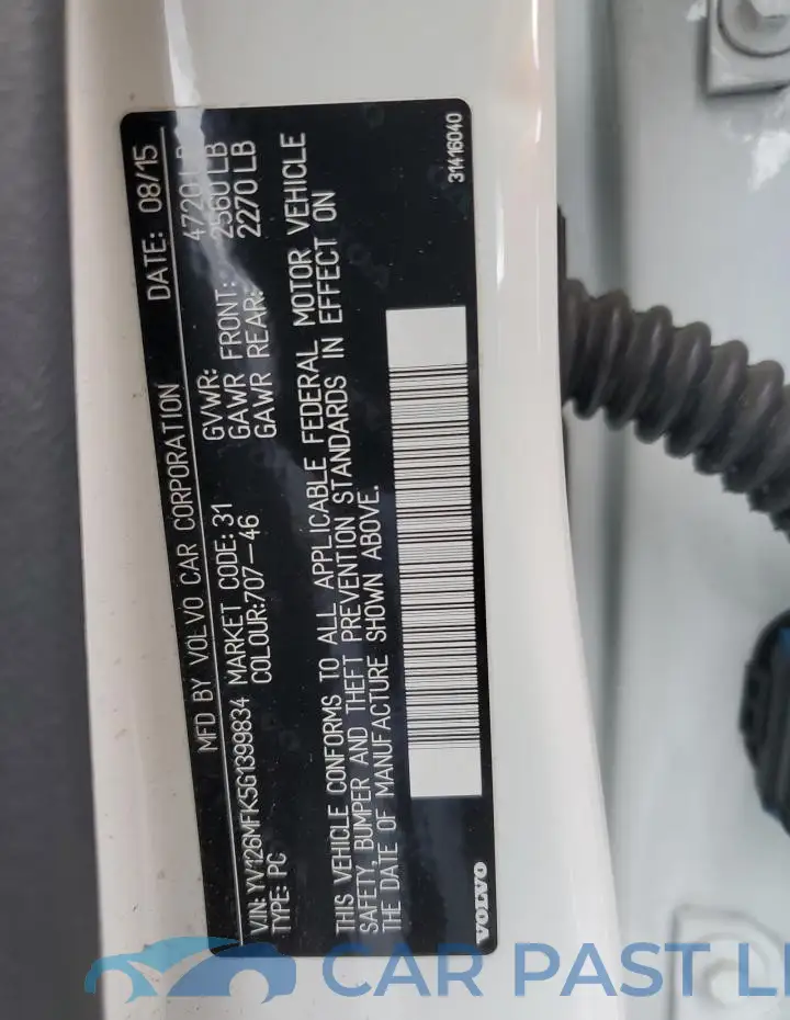 YV126MFK5G1399834# 12