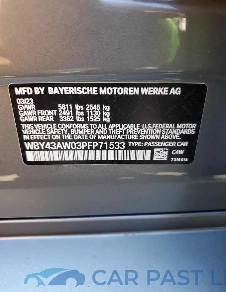 WBY43AW03PFP71533# 13