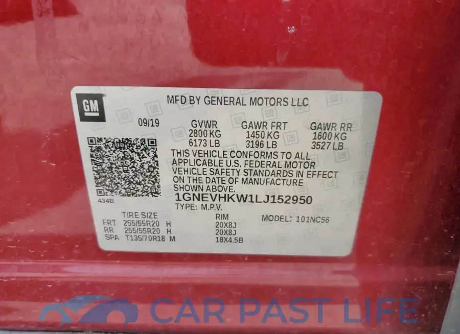 1GNEVHKW1LJ152950# 13