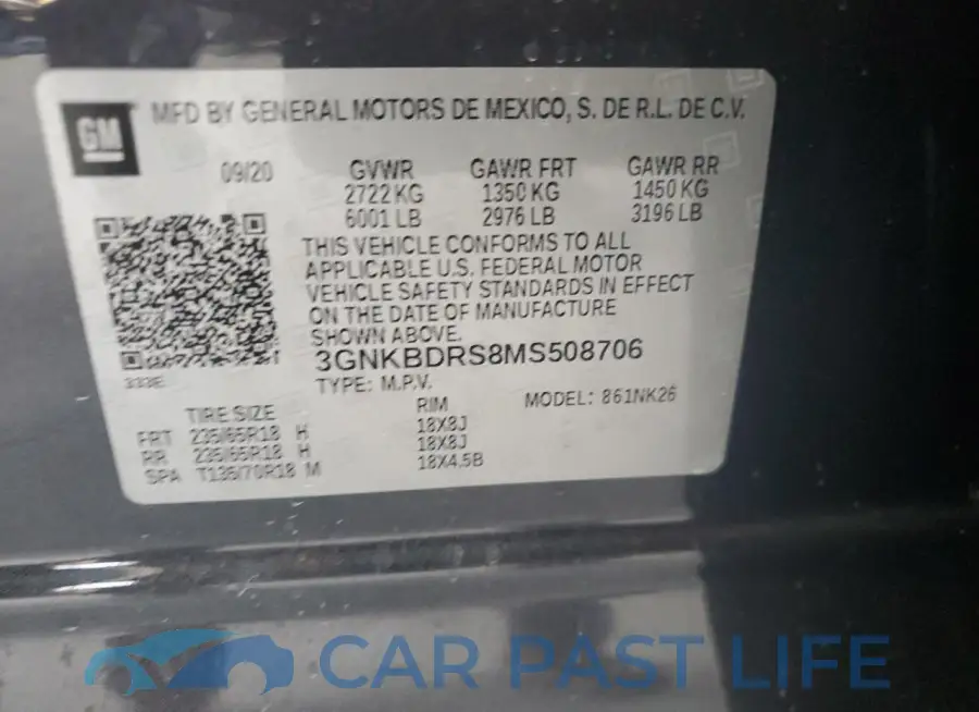 3GNKBDRS8MS508706# 13