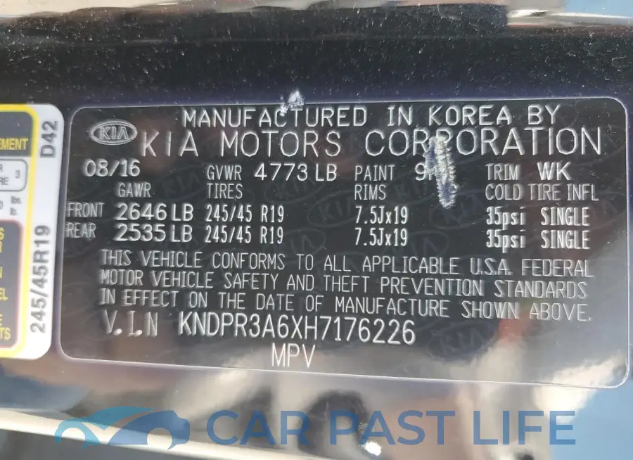 KNDPR3A6XH7176226# 13