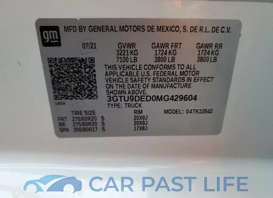 3GTU9DED0MG429604# 13