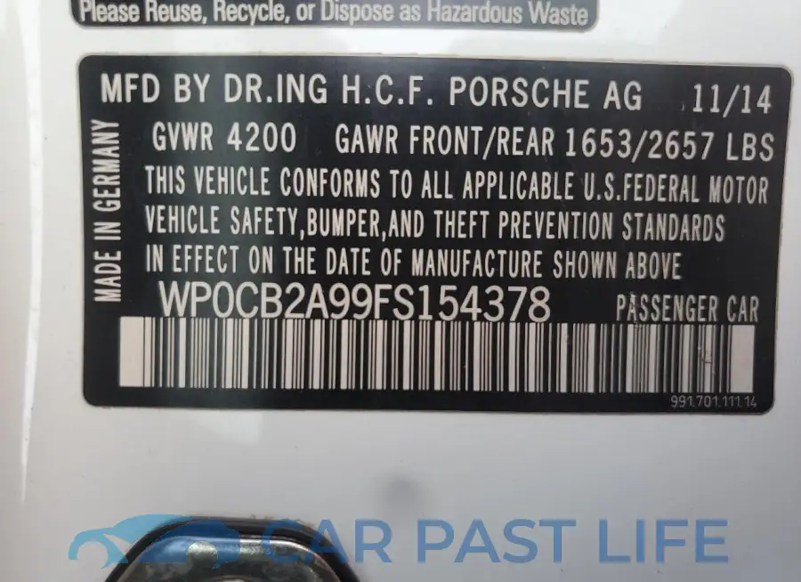 WP0CB2A99FS154378# 13