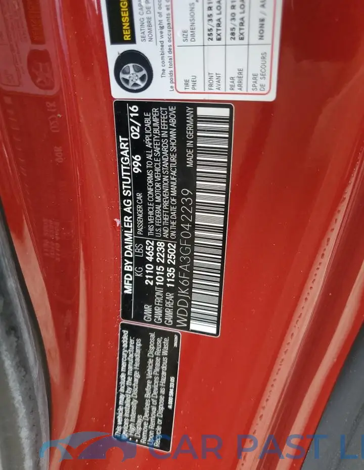 WDDJK6FA3GF042239# 12