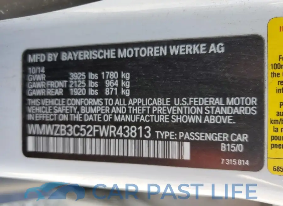 WMWZB3C52FWR43813# 12