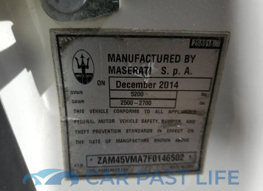 ZAM45VMA7F0146502# 12