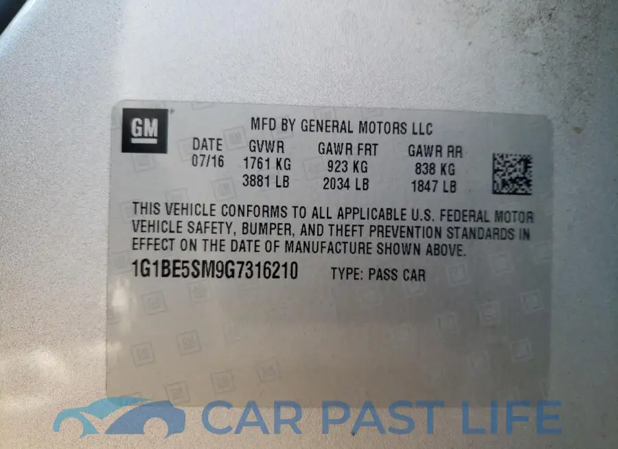 1G1BE5SM9G7316210# 12