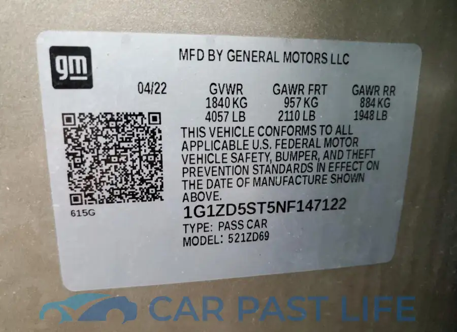 1G1ZD5ST5NF147122# 13