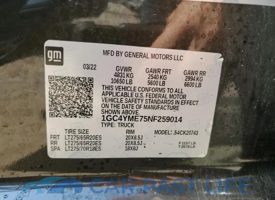 1GC4YME75NF259014# 12