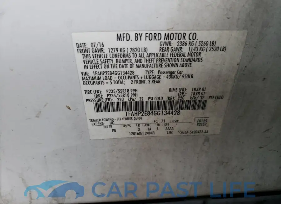 1FAHP2E84GG134428# 12