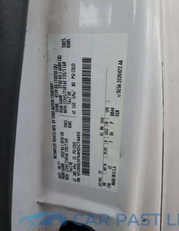 1FDWE3F64HDC74455# 13