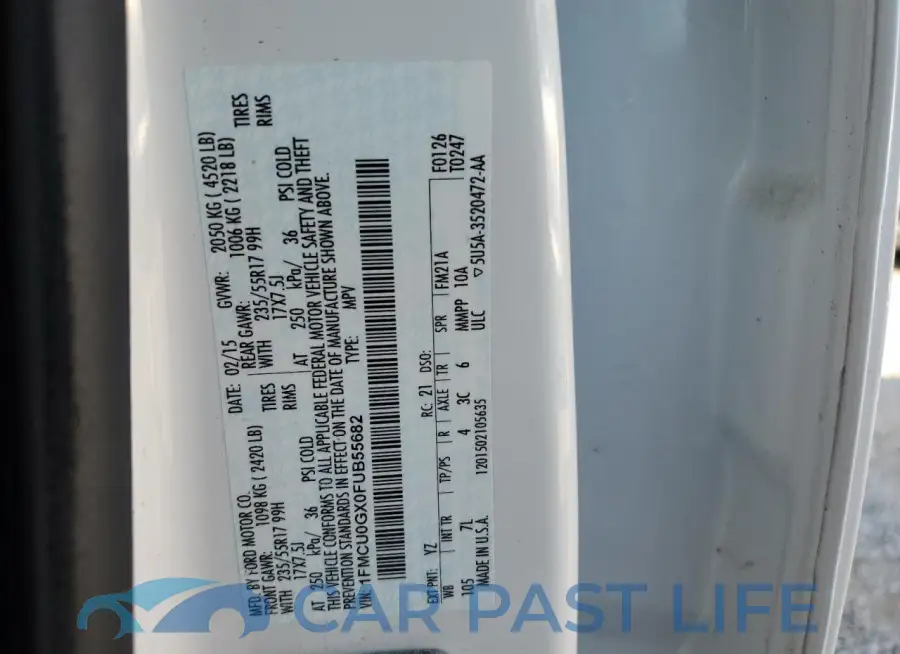 1FMCU0GX0FUB55682# 13
