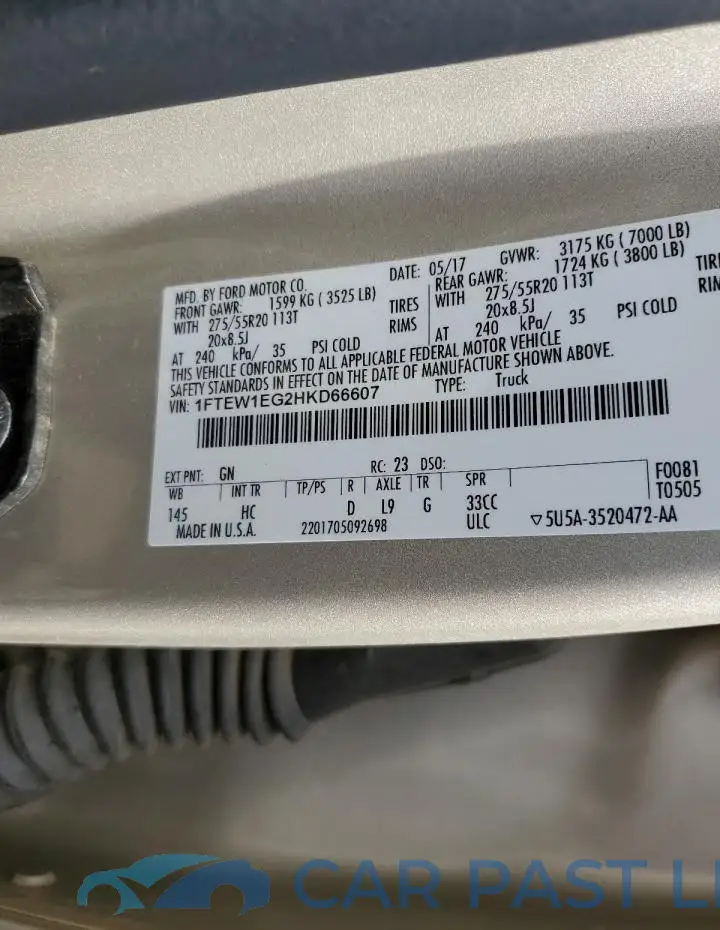 1FTEW1EG2HKD66607# 12