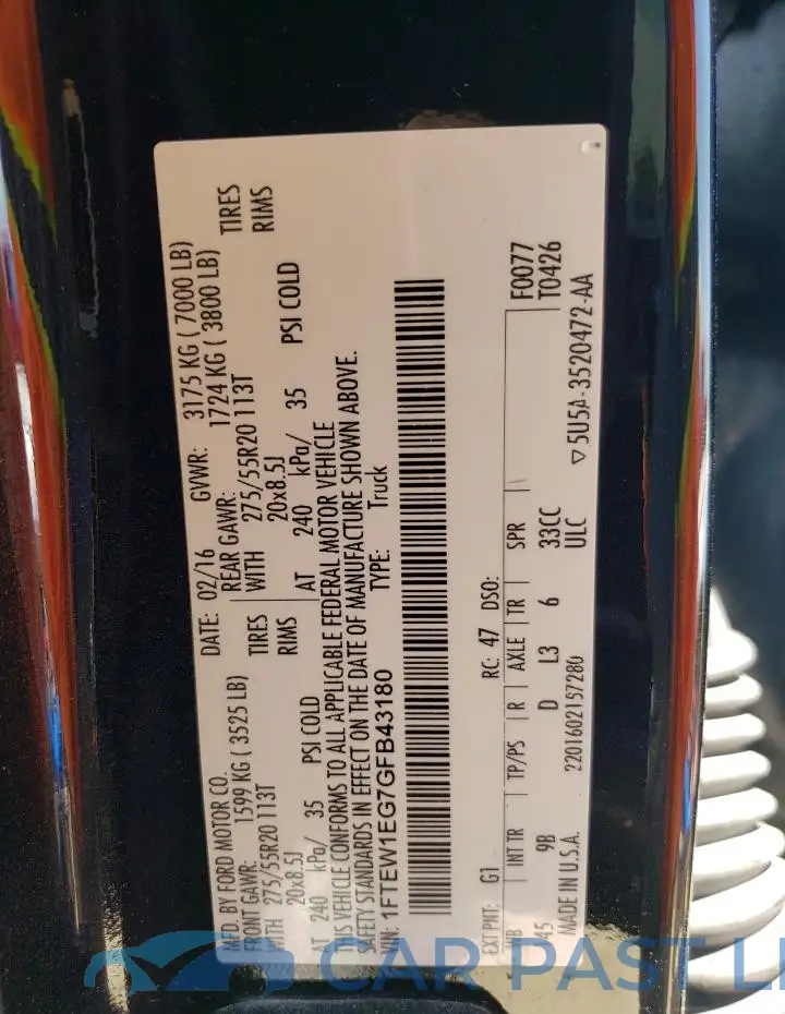 1FTEW1EG7GFB43180# 13