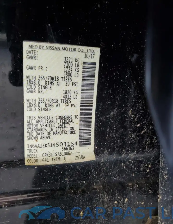 1N6AA1EK5JN503154# 12