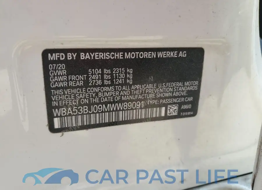 WBA53BJ09MWW89091# 13