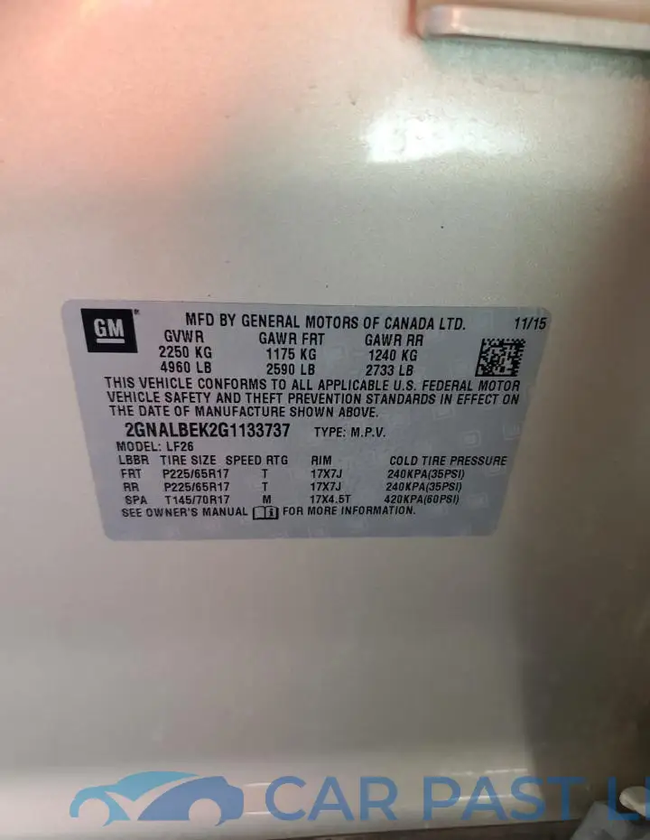 2GNALBEK2G1133737# 12