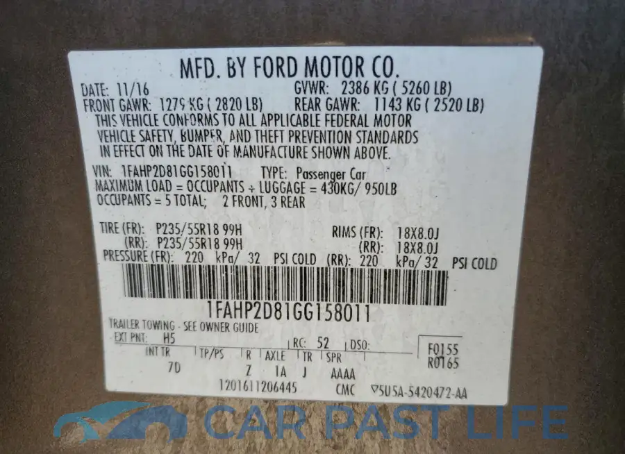 1FAHP2D81GG158011# 13