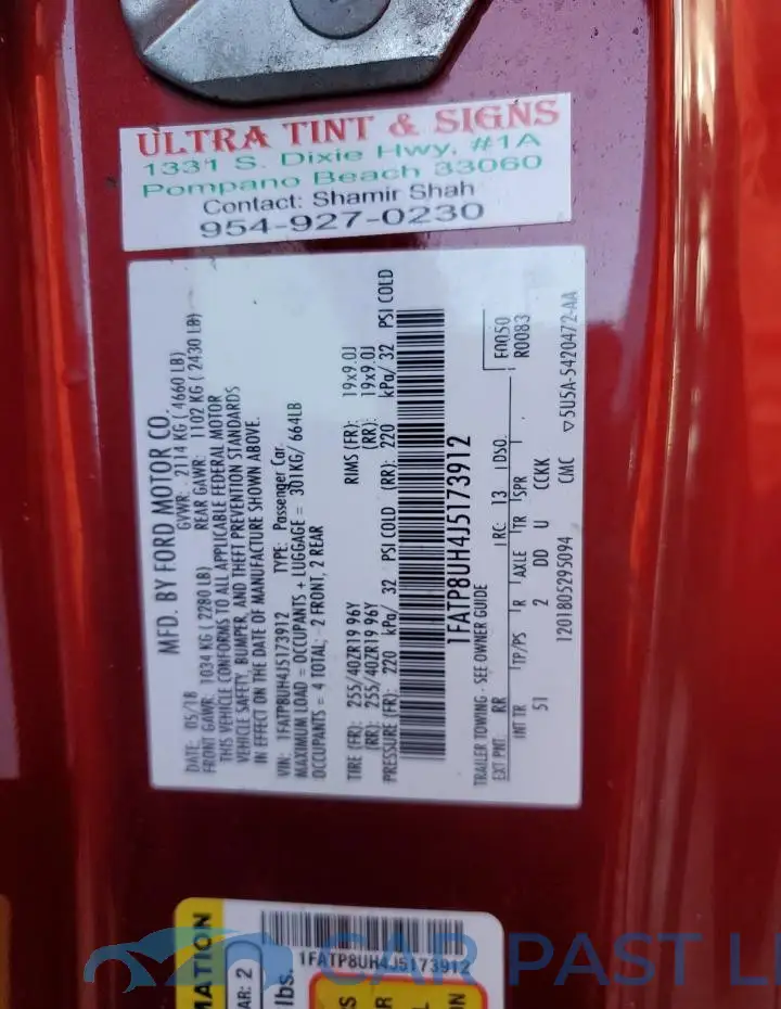 1FATP8UH4J5173912# 13