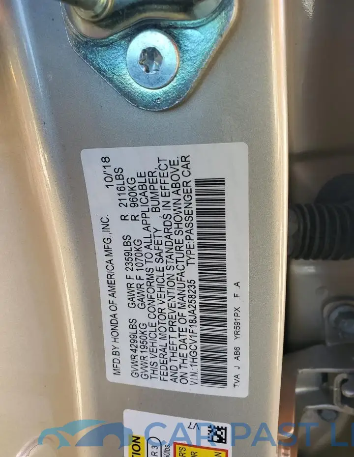 1HGCV1F18JA258235# 12