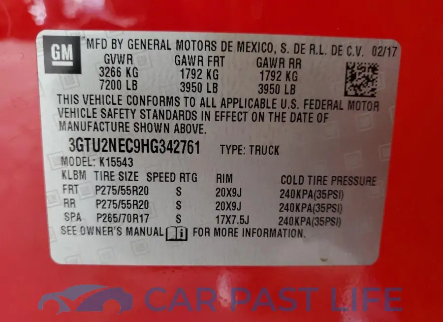 3GTU2NEC9HG342761# 12