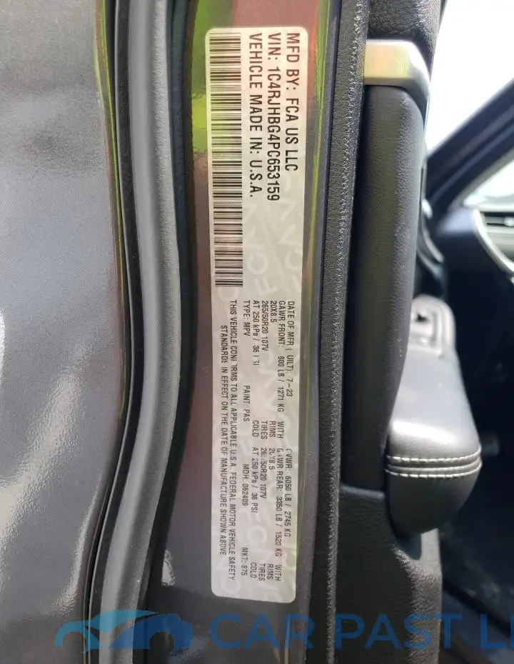 1C4RJHBG4PC653159# 12