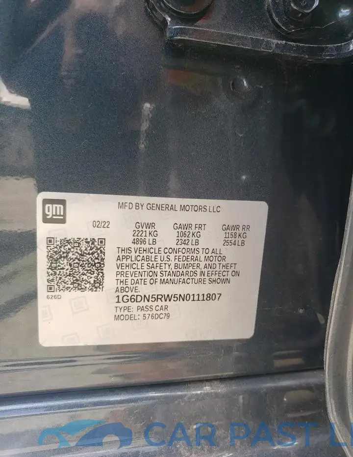 1G6DN5RW5N0111807# 12