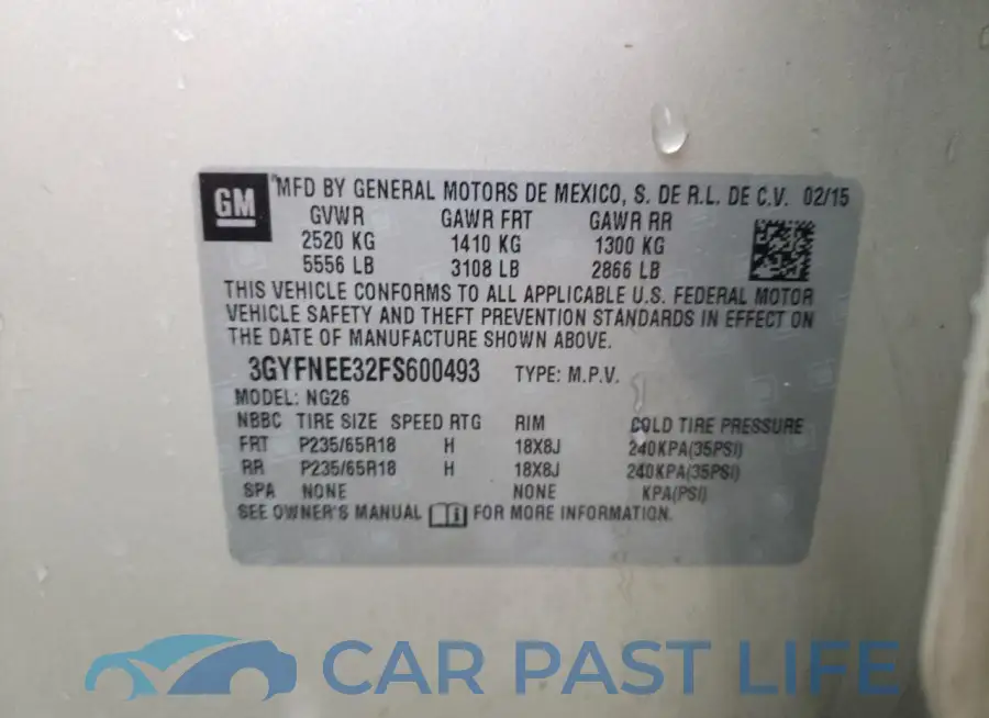 3GYFNEE32FS600493# 14