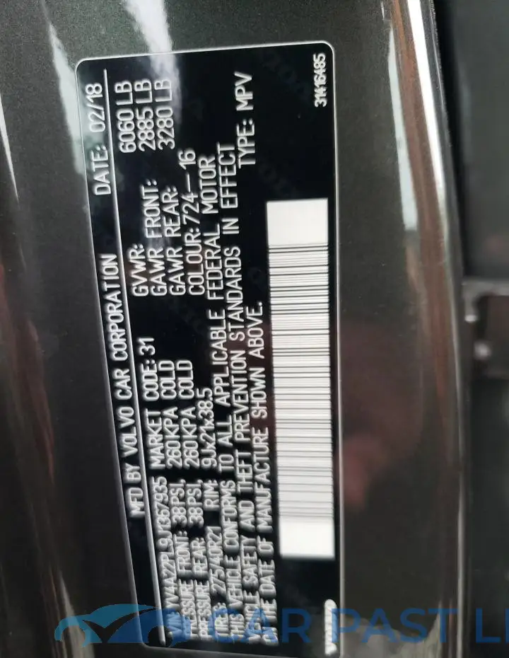YV4A22PL9J1367935# 14