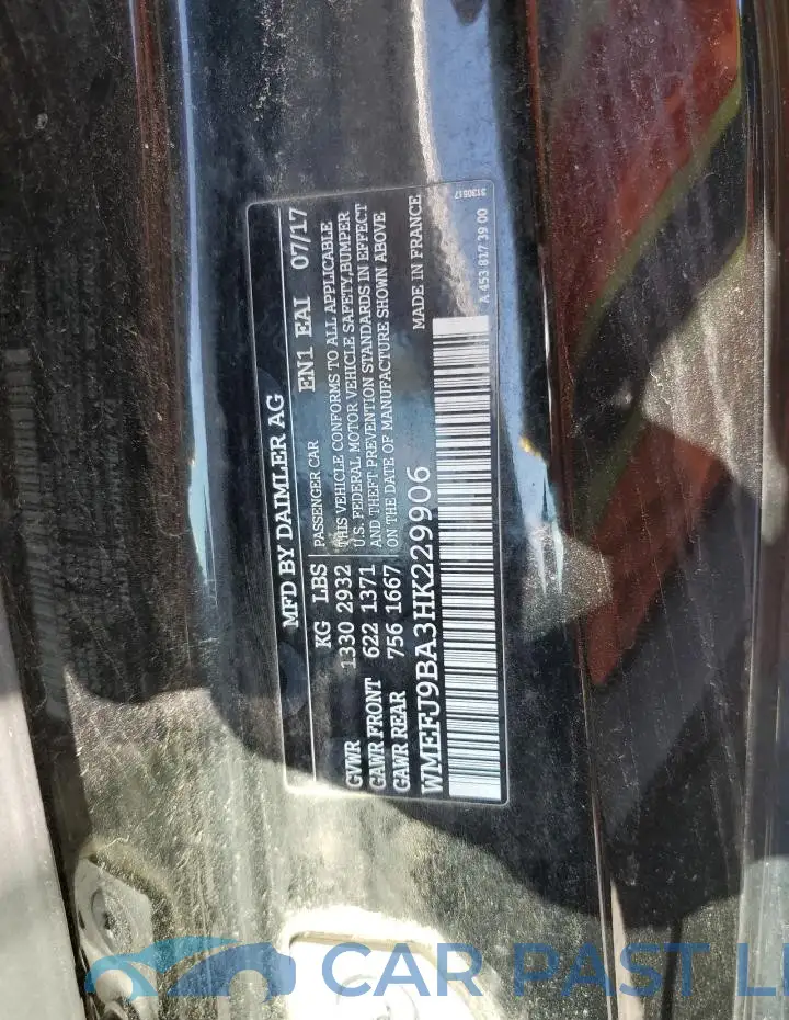 WMEFJ9BA3HK229906# 12