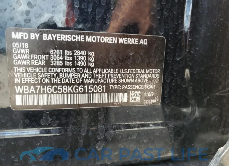 WBA7H6C58KG615081# 12