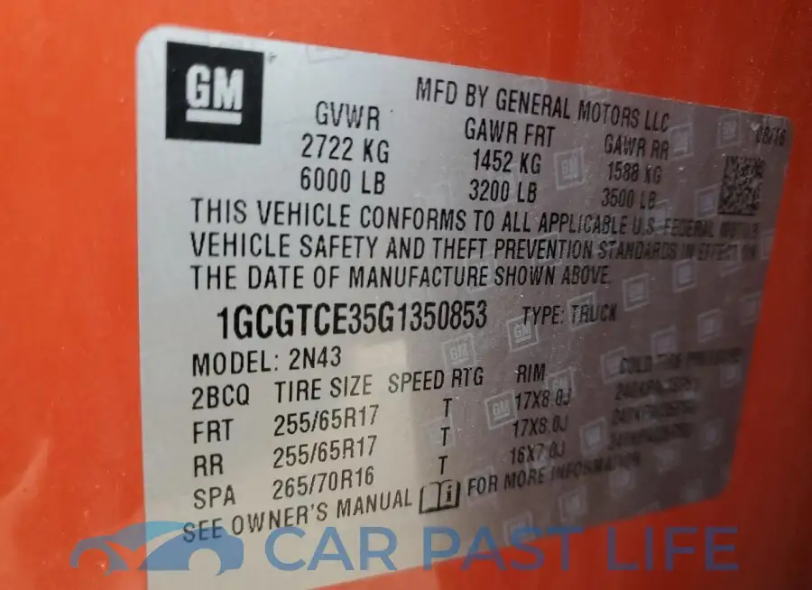 1GCGTCE35G1350853# 12