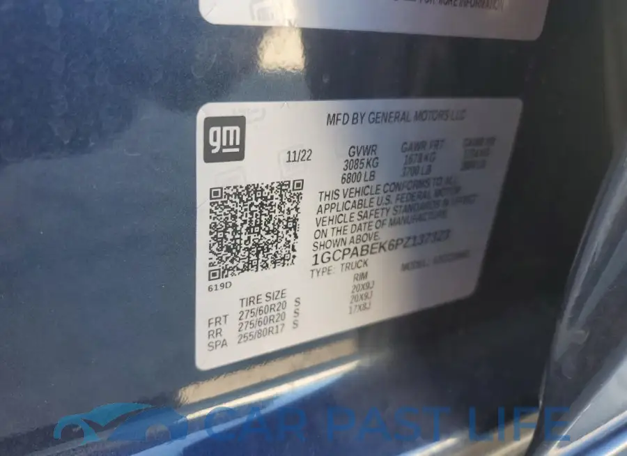 1GCPABEK6PZ137323# 12