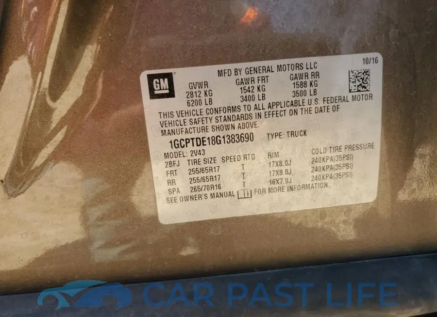 1GCPTDE18G1383690# 12