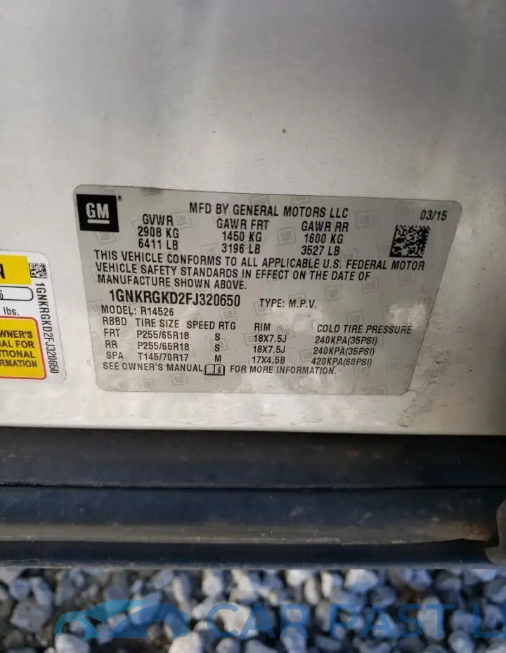 1GNKRGKD2FJ320650# 13