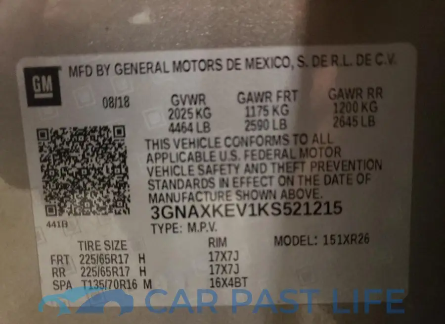 3GNAXKEV1KS521215# 13