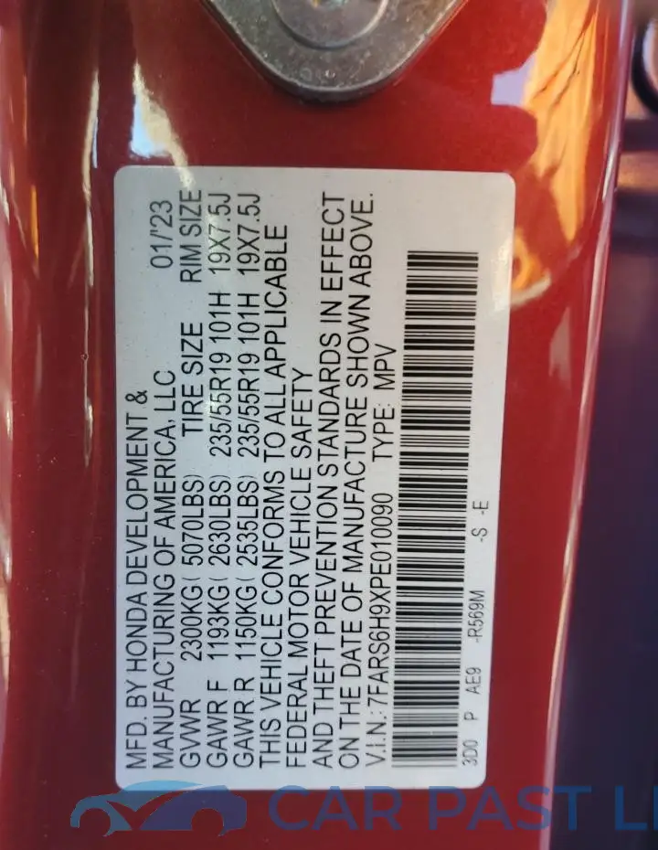 7FARS6H9XPE010090# 13