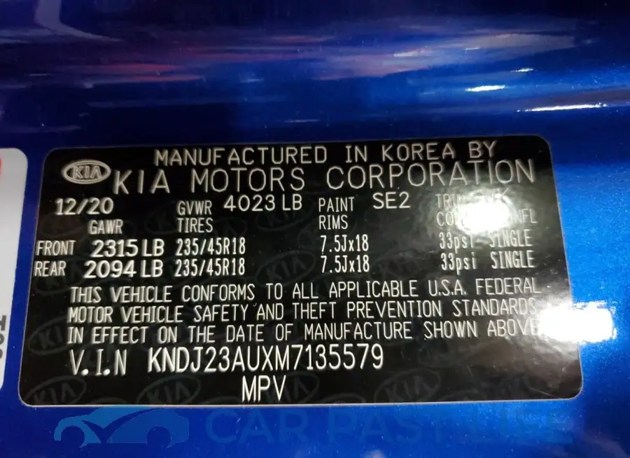 KNDJ23AUXM7135579# 12