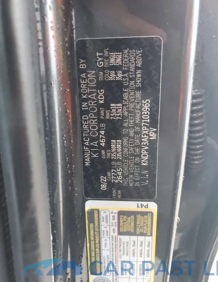 KNDPV3AFXP7103965# 13