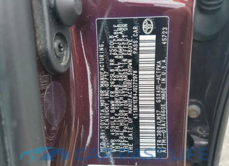 4T1BK1EB4JU272978# 12