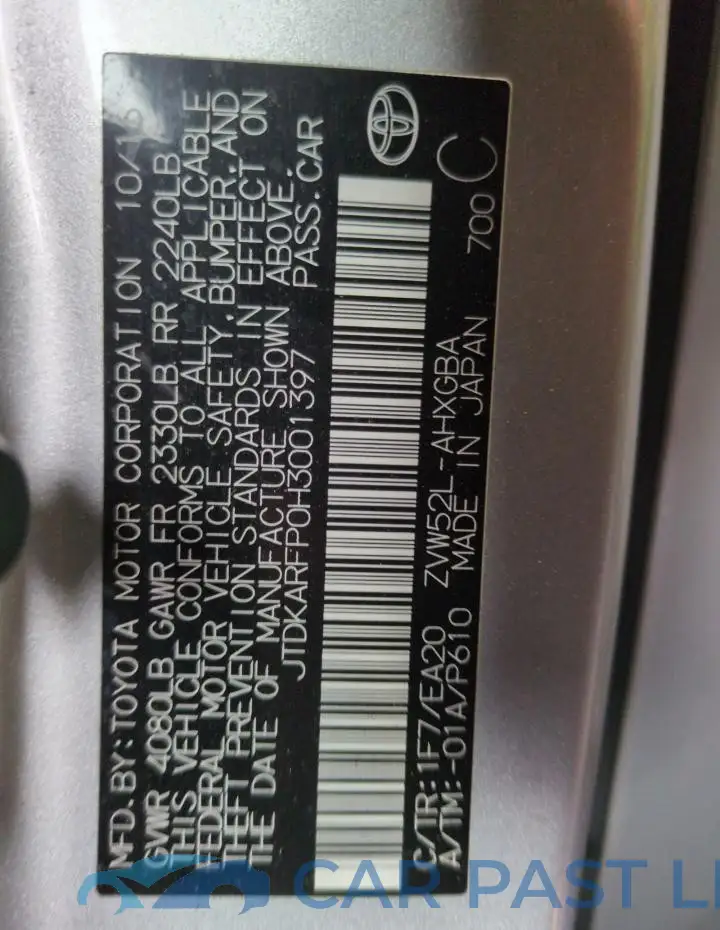 JTDKARFP0H3001397# 12
